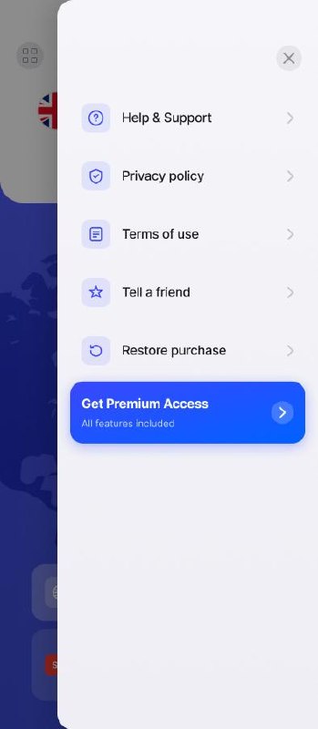Settings menu
